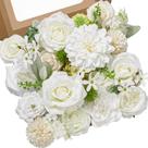 Buquê de casamento de seda branca Serwalin com flores artificiais