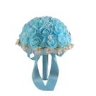 Buquê de casamento nupcial azul claro, rosa sintética com pérola Buquê de casamento nupcial azul claro, rosa sintética com pérola