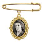 Buquê de casamento Photo Charm Pin MemoriPix Gold Memorial