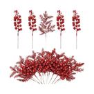 Buquê De Flores Artificiais Glitter Berrie 5 Peças Enfeites Para Árvore De Natal Decoração Para Casa