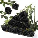 Buquê de flores de seda artificial Hawesome Roses 12 unidades pretas Buquê de flores de seda artificial Hawesome Roses 12 unidades pretas
