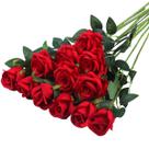 Buquê de flores de seda artificial Hawesome Roses, 12 unidades vermelhas Buquê de flores de seda artificial Hawesome Roses, 12 unidades vermelhas