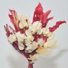 Buquê de flores desidratadas decoração folhas vermelhas