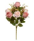 BUQUE DE FLORES ROSA BOTAO X10 ROSA 2 TONS OUTONO 50cm