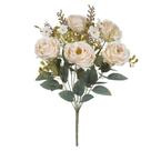 BUQUE DE FLORES ROSA CABBAGE X9 CREME OUTONO 47cm