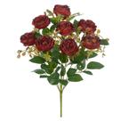 BUQUE DE FLORES ROSA CABBAGE X9 VERMELHO 39cm
