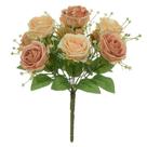 BUQUE DE FLORES ROSA X9 CHA 2 TONS 30cm