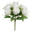 BUQUE DE FLORES ROSA X9 COR CREME 30cm