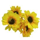 Buquê de Girassol Grande 5 Flores Artificiais 30cm