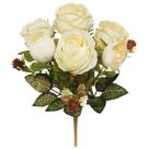 Buquê de Rosa Flor Artificial (31cm) Creme SMO Buquê de Rosa Flor Artificial (31cm) Creme SMO
