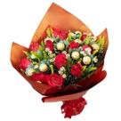 Buquê de rosas e ferrero rocher