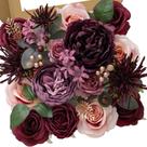 Buquê de seda rosa de flores artificiais Serwalin Burgundy