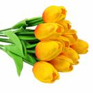Buque De Tulipas Laranja Real Ao Toque - 10 Unid