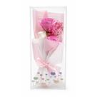 Buquê Decorativo Rosa Com Caixa Transparente