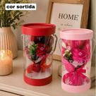 Buquê Enfeite de Rosa Artificial com Caixa 20cm Presente Decoração Cor Sortida