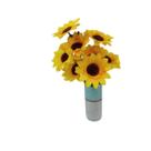 Buquê Girassol 8 Flores Artificiais Grandes 30cm