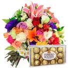 Buquê mix com ferrero rocher