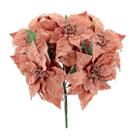 Buquê Natal Bico de Papagaio Lamê Rosê Gold 5 Flores 38cm - Yangzi
