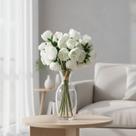 Buquê Peônia Flor Artificial Para Decoração Realista Festa Cor:Lilás