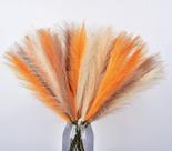 Buquês de capim-dos-pampas artificiais LSKYTOP Orange 12 unidades