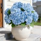 Buquês de hortênsia de flores artificiais INXUGAO, 3 peças, azul claro