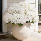 Buquês de hortênsia de flores artificiais INXUGAO, 3 peças brancas