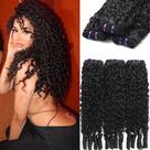 Burmese Curly 3 pacotes de cabelo humano 22 24 26 polegadas 14A Virgin Water Wave Bundles oferece extensões de cabelo humano com extremidade em espiral 3c4a Cabelo de tecelagem rápida para mulheres, preto natural