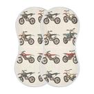 Burp Cloths Mazeann Vintage Dirt Bikes de algodão 56x28cm, pacote com 2 Burp Cloths Mazeann Vintage Dirt Bikes de algodão 56x28cm, pacote com 2