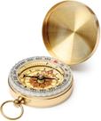 Bússola de Bolso Compacta JSD em Metal Dourado para Trilhas