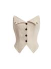 Bustier Corset Top WDIRARA Button Down, damasco sem alças