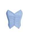 Bustier Corset Top WDIRARA Button Down, sem alças, azul claro
