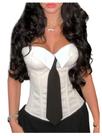 Bustier Top WDIRARA, espartilho feminino dobrável com cadarço branco