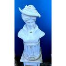 Busto em Marmore Branco Carrara Esculpido a Mão