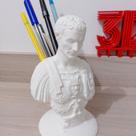 Busto Júlio Cesar Porta Caneta Lápis Decoração 15cm