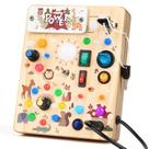 Busy Board Joyreal Wooden com luz LED Montessori para crianças pequenas Busy Board Joyreal Wooden com luz LED Montessori para crianças pequenas