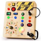 Busy Board OAKJAR com luz LED Montessori Toy de 1 a 3 anos
