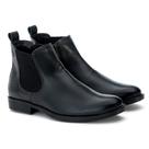 Butina Texana Country Preto Botina Chelsea Couro Legitimo