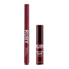 Butter Bomb Gloss Savage + Lapiseira Labial Volume Big & Full Red Wine - Ruby Kisses