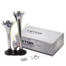 Buzina 2 Cornetas Cromadas Eletropneumática Universal Caminhão 12V - Vetor VT043