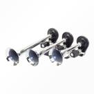 Buzina 3 Cornetas Cromada 12V Com Suporte E Som Alternados Caminhao Incluso Solenoide E Rele Buzina 3 Cornetas Cromada 12V Com Suporte E Som Alternados Caminhao Incluso Solenoide E Rele