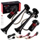 Buzina a Ar Cenzhiwen Dupla 12V 150 dB Kit Metálico para Caminhão Buzina a Ar Cenzhiwen Dupla 12V 150 dB Kit Metálico para Caminhão