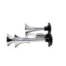 Buzina a Ar Eletropneumática 3 Cornetas Cromada com Válvula 12V / 24V