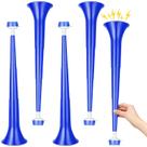 Buzina de estádio GCQJOQ Vuvuzela, plástico dobrável, azul, 53 cm, 4 unidades