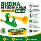 Buzina Torcida Manual Copa Brasil 130dB Verde Amarela Corneta Festa Jogo Futebol