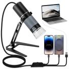 Bysameyee Microscopio Digital USB 1080P con Soporte Metálico, Microscopio Digital Portátil 50X-1000X Compatible con iPhone/Android/Windows/Mac