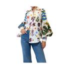 C0601-Camisa Blusa Social Feminina Elegante Bufante Animais Ag241