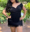 C1003-Vestido Franja Ciganinha Bodycon Branco Festa Casamento Civil Noiva Réveillon C1003-Vestido Franja Ciganinha Bodycon Branco Festa Casamento Civil Noiva Réveillon