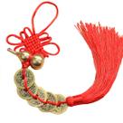 Cabaça decorativa suspensa de latão Feng Shui Wu Lou com nó chinês