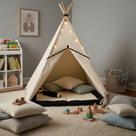 Cabana Barraca Toca Infantil+tapete acolchoado preto 135x90x90cm cantinho da calma Cabana Barraca Toca Infantil+tapete acolchoado preto 135x90x90cm cantinho da calma