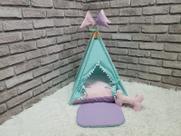Cabana Cyan M Toca Kit Cachorro Gato Cama De Cachorro Placa
